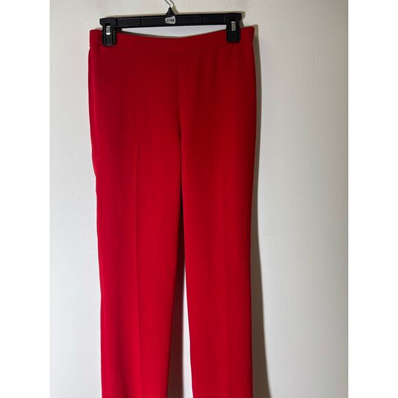 Theory Red Pull On Straight Leg Pants Sz 4 - Picture 1 of 3